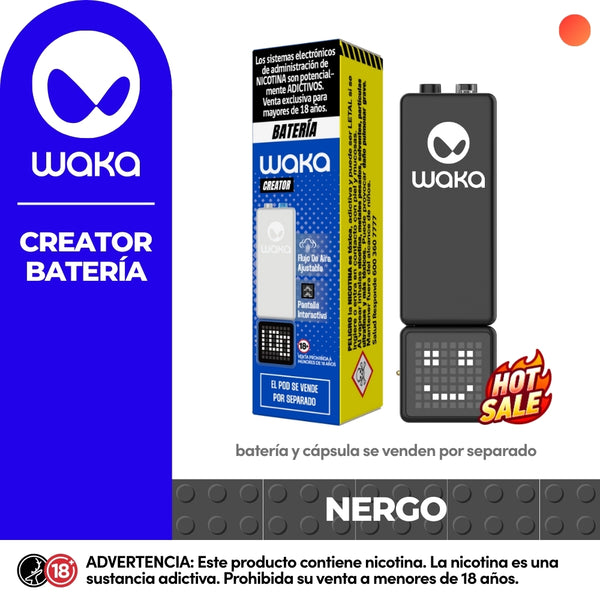 Experience WAKA Peru Disposable WAKA Ceator 15.000 BATERIA CREATOR Black Color 3% Nicotine Interactive Screen 13ml E-liquid - Experimenta WAKA Peru Desechable WAKA Creator 15.000 BATERIA CREATOR Color Negro 3% Nicotina Pantalla Interactiva 13 ml E-líquido
