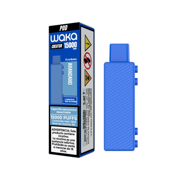 Check out WAKA Peru Disposable WAKA Ceator 15.000 Arandano Flavor Flavour 3% Nicotine Supreme Flavor 13ml E-liquid | Echa un vistazo a WAKA Peru Desechable WAKA Creator 15.000 Arandano Sabor Sabor 3% Nicotina Sabor Supremo 13 ml E-líquido
