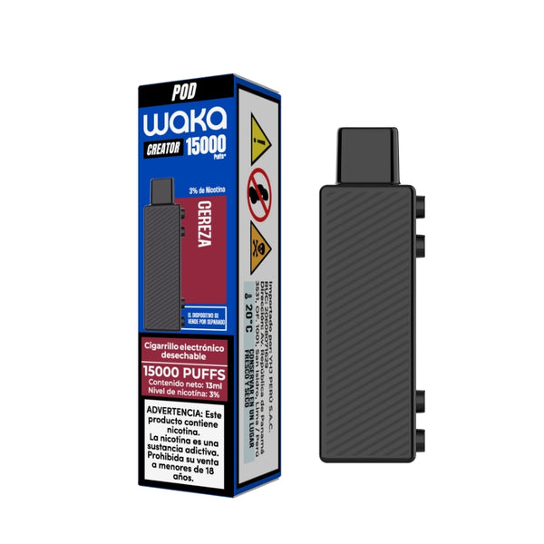 Experience WAKA Peru Disposable WAKA Ceator 15.000 Cereza Flavor Flavour 3% Nicotine Adjust Your Airflow 13ml E-liquid | Experimente WAKA Peru Desechable WAKA Ceator 15.000 Sabor Cereza Sabor 3% Nicotina Ajuste su Flujo de Aire 13ml E-líquido
