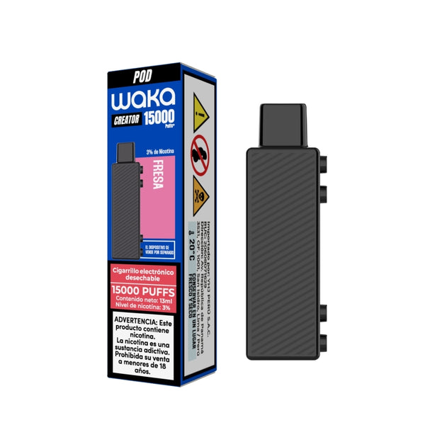 Check out WAKA Peru Disposable WAKA Ceator 15.000 Fresa Flavor Flavour 3% Nicotine Supreme Flavor 13ml E-liquid | Echa un vistazo a WAKA Peru Desechable WAKA Creator 15.000 Fresa Sabor Sabor 3% Nicotina Sabor Supremo 13 ml E-líquido
