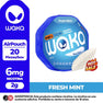 Experience WAKA Peru Disposable WAKA Airpouch Fresh Mint PE Flavor Flavour 6mg Nicotine Ultra Thin Nicotine Pouch | Echa un vistazo a WAKA Perú - Bolsa de aire desechable WAKA con sabor a menta fresca PE, 6 mg de nicotina, 20 unidades
