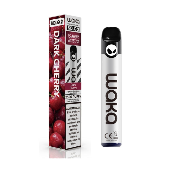 Check out WAKA Peru Disposable WAKA Solo2 2.500 Dark Cherry PE Flavor Flavour 5% Nicotine Pearl Glittering Finishing 2,500 Puffs | Echa un vistazo a WAKA Perú Desechable WAKA Solo2 2.500 Sabor Cereza Oscura PE Sabor 5% Nicotina Perla Acabado Brillante 2,500 Puffs
