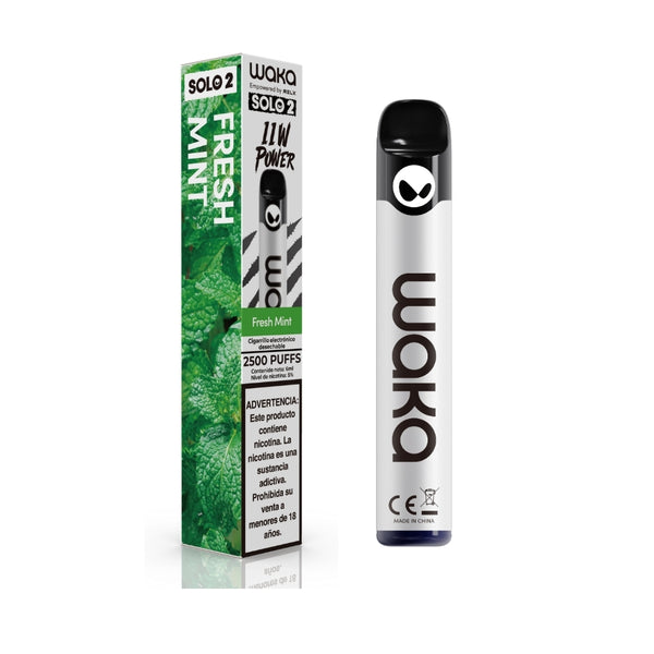 Check out WAKA Peru Disposable WAKA Solo2 2.500 Fresh Mint PE Flavor Flavour 5% Nicotine Pearl Glittering Finishing 2,500 Puffs | Echa un vistazo a WAKA Perú Desechable WAKA Solo2 2.500 Sabor a Menta Fresca PE 5% Perla de Nicotina Acabado Brillante 2.500 Puffs
