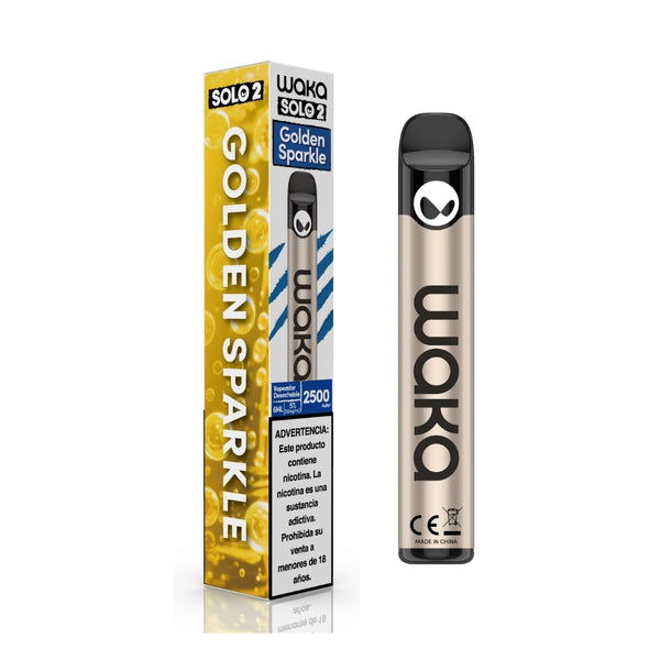 Check out WAKA Peru Disposable WAKA Solo2 2.500 Golden Sparkle PE Flavor Flavour 5% Nicotine Pearl Glittering Finishing 2,500 Puffs | Echa un vistazo a WAKA Perú Desechable WAKA Solo2 2.500 Golden Sparkle PE Flavor Flavor 5% Nicotine Pearl Glittering Finish 2,500 Puffs
