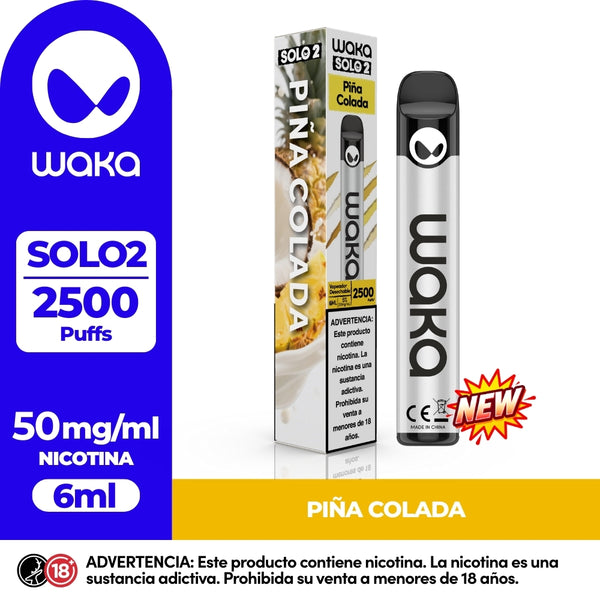 Experience WAKA Peru Disposable WAKA Solo2 2.500 Pina Colada PE Flavor Flavour 5% Nicotine Unique Waka Alien Light 2,500 Puffs | Experimente WAKA Perú Desechable WAKA Solo2 2.500 Piña Colada PE Sabor Sabor 5% Nicotina Único Waka Alien Light 2,500 Puffs

