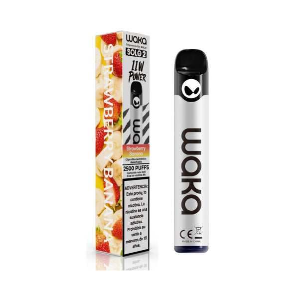 Check out WAKA Peru Disposable WAKA Solo2 2.500 Strawberry Banana PE Flavor Flavour 5% Nicotine Pearl Glittering Finishing 2,500 Puffs | Echa un vistazo a WAKA Perú Desechable WAKA Solo2 2.500 Sabor Fresa Plátano PE Sabor 5% Nicotina Perla Acabado Brillante 2,500 Puffs
