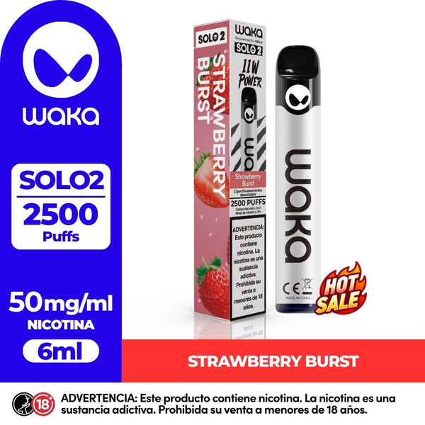 Experience WAKA Peru Disposable WAKA Solo2 2.500 Strawberry Burst PE Flavor Flavour 5% Nicotine Unique Waka Alien Light 2,500 Puffs | Experimente WAKA Perú Desechable WAKA Solo2 2.500 Strawberry Burst PE Flavor Flavor 5% Nicotina Unique Waka Alien Light 2,500 Puffs
