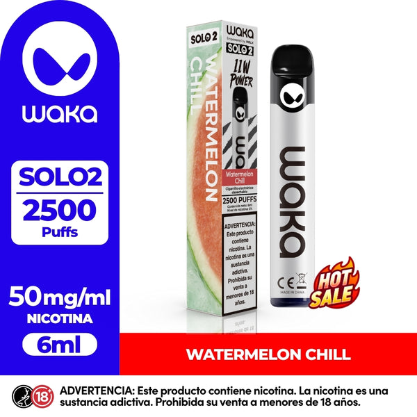 Experience WAKA Peru Disposable WAKA Solo2 2.500 Watermelon Chill PE Flavor Flavour 5% Nicotine Unique Waka Alien Light 2,500 Puffs | Echa un vistazo a WAKA Perú Desechable WAKA Solo2 2.500 Strawberry Burst PE Flavor Flavor 5% Nicotine Pearl Glittering Finish 2,500 Puffs
