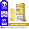 Vape desechable WAKA SMASH AIR 10.000 Puffs sabor Limonada Rosa. Dispositivo con pantalla digital, 12ml de capacidad y 5% de nicotina.
