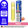 Cigarrillo electrónico WAKA STICK 2000 Puffs sabor Fresa (Strawberry). Pod desechable con 5% de nicotina para el mercado de Perú.
