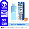 Pod recargable WAKA Creator Pod Crystal con capacidad de 15,000 puffs, sabor Arándano Frost. Muestra la cápsula de repuesto prellenada de 13ml con 5% de nicotina. Es un sistema de pods donde la batería y la cápsula se venden por separado.
